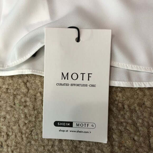 Shein MOTF White Blouse Size Large NEW - Picture 3 of 6